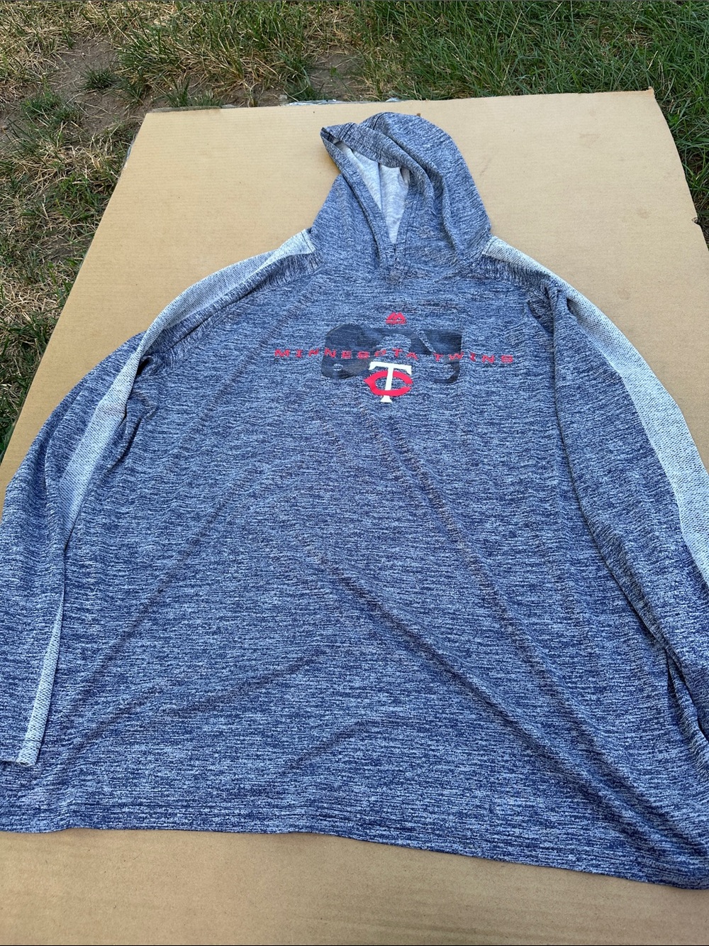 Navy Performance Zip-Up Hoodie with Red Logo